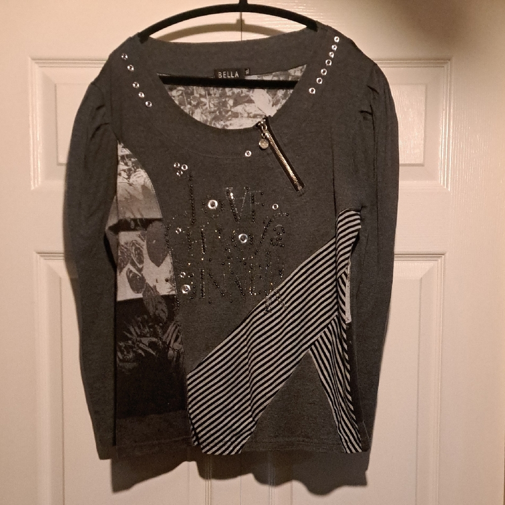Abella Charcoal Long Sleeve Top
